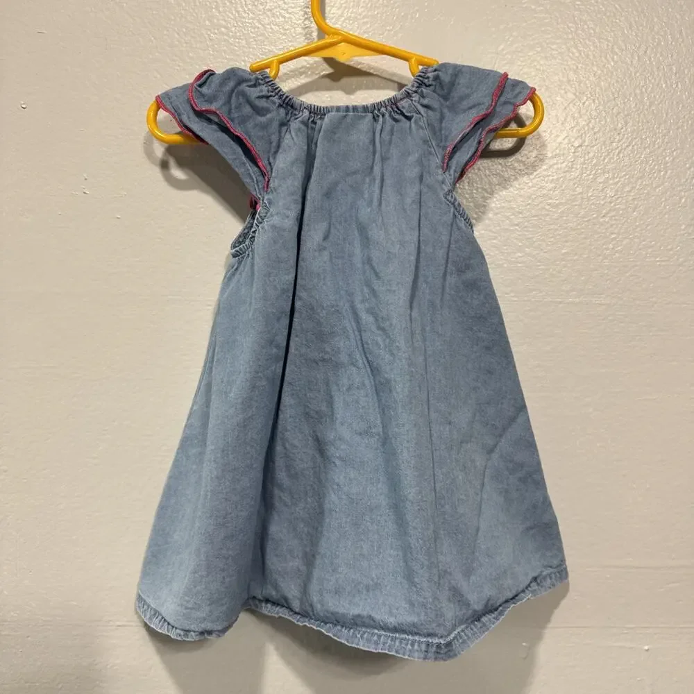 Lot of 2 First Impressions Carter’s Baby Girls 12M Dresses Blue Party & Chambray